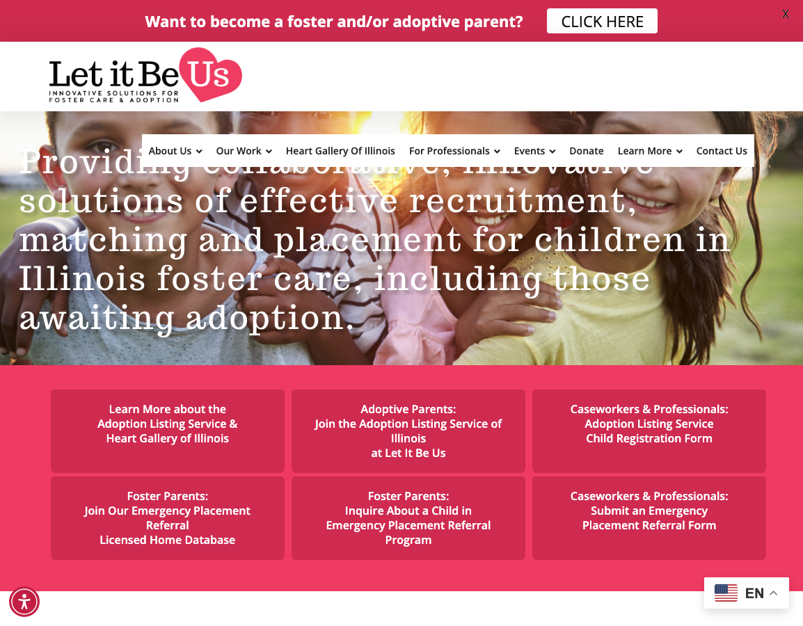 Current Let It Be Us, Homepage desktop preview